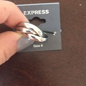 (Express) silver 3 band interlocking ring